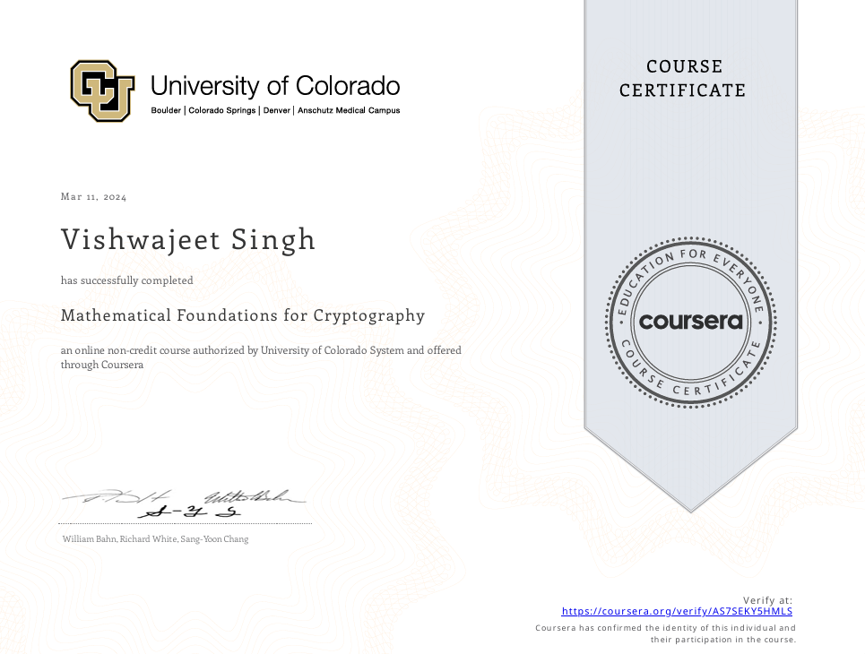 Mathematical Foundations for Cryptography